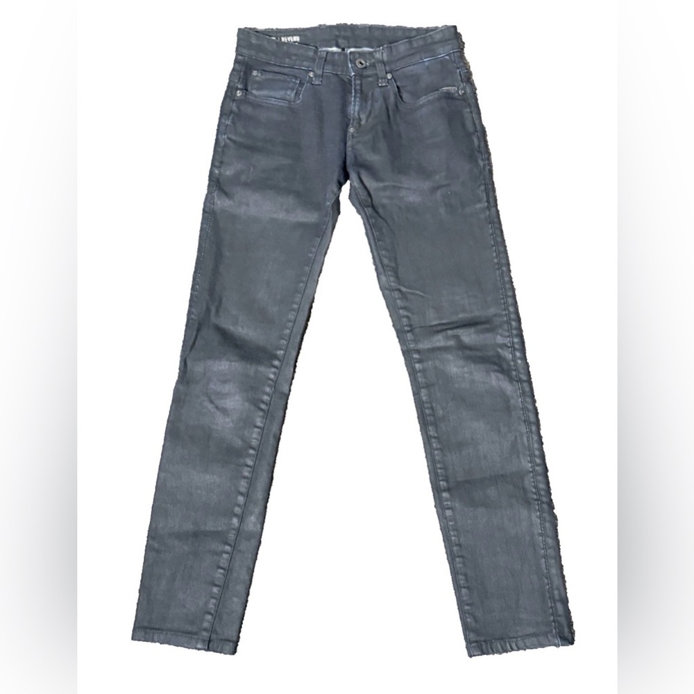 G Star Raw Revend Super Slim Waxed Denim Jeans 28x32 Black Stretch EUC‎